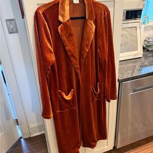 Grace Velvet Orange Trench Coat